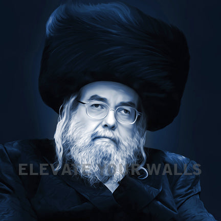 Divine Elegance: Acrylic Portrait of the Belzer Rebbe