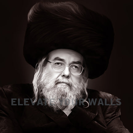 Divine Elegance: Acrylic Portrait of the Belzer Rebbe